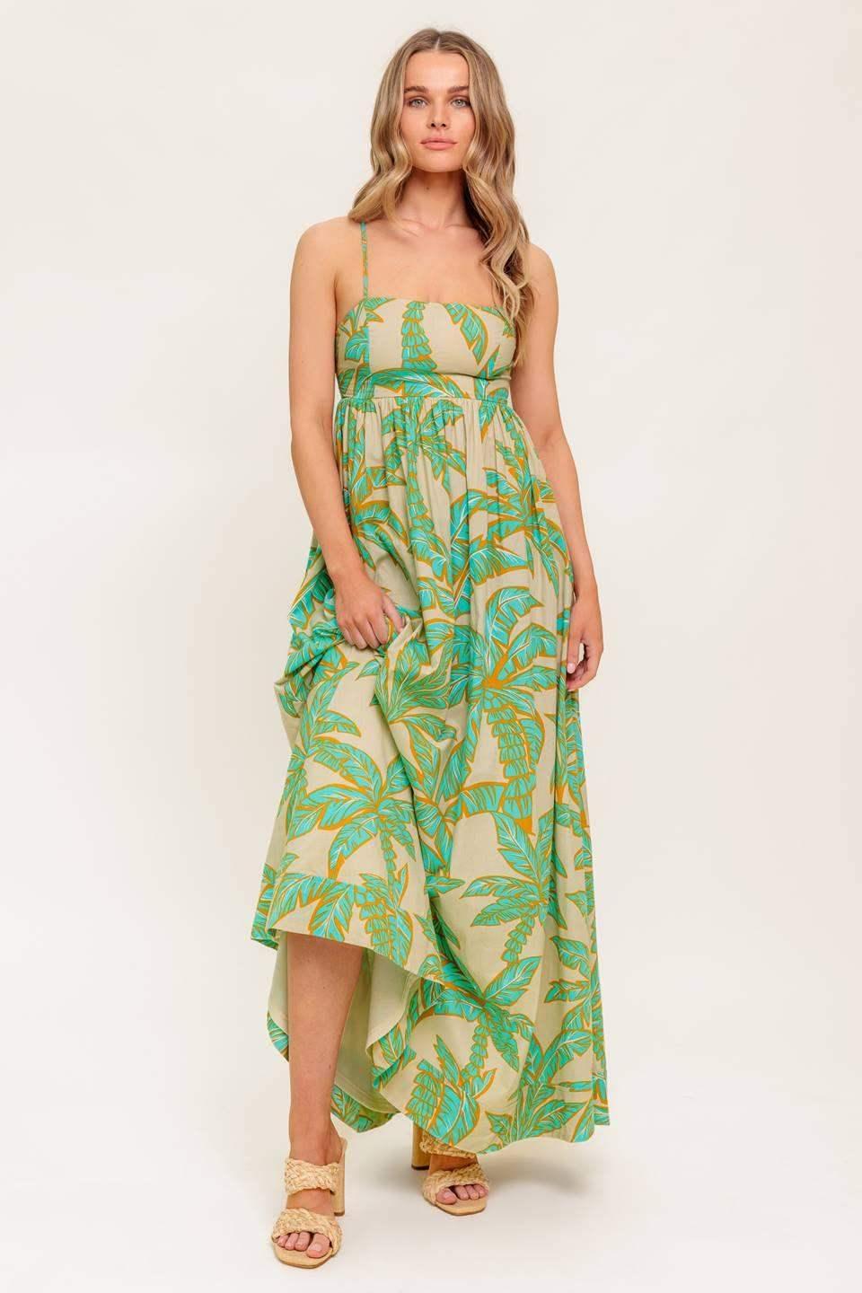 AUGUST TROPICAL MAXI DRESS