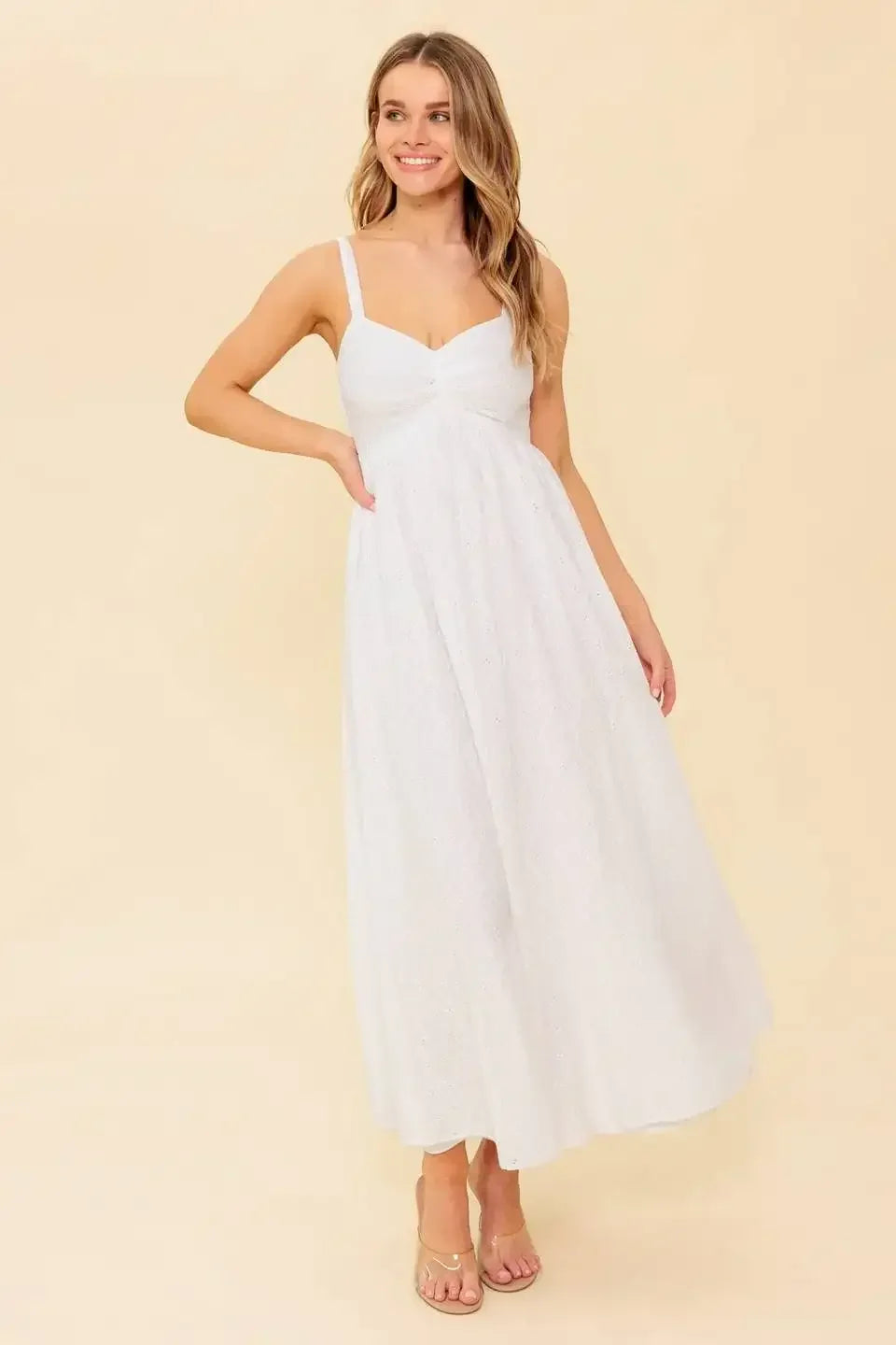 LOVE OF MINE - IVORY EYELET MIDI DRESS