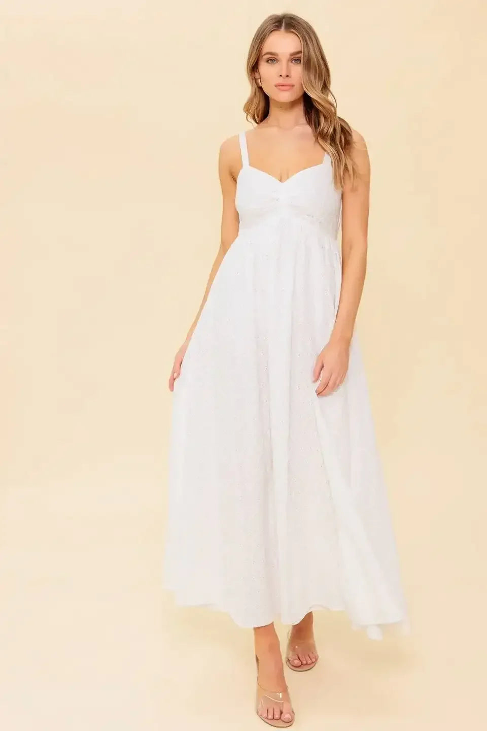 LOVE OF MINE - IVORY EYELET MIDI DRESS
