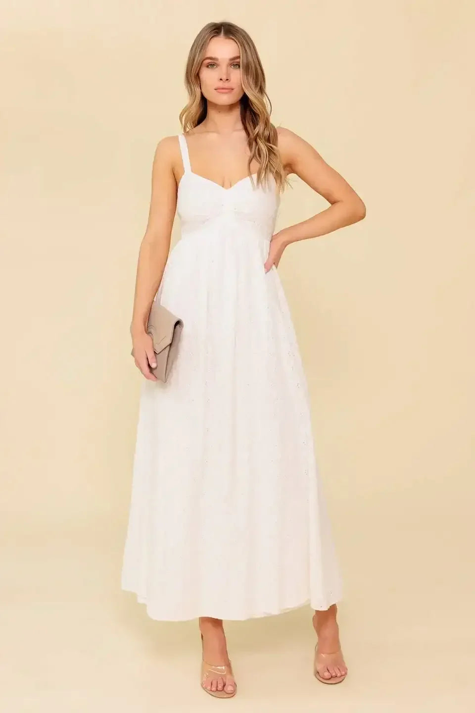 LOVE OF MINE - IVORY EYELET MIDI DRESS