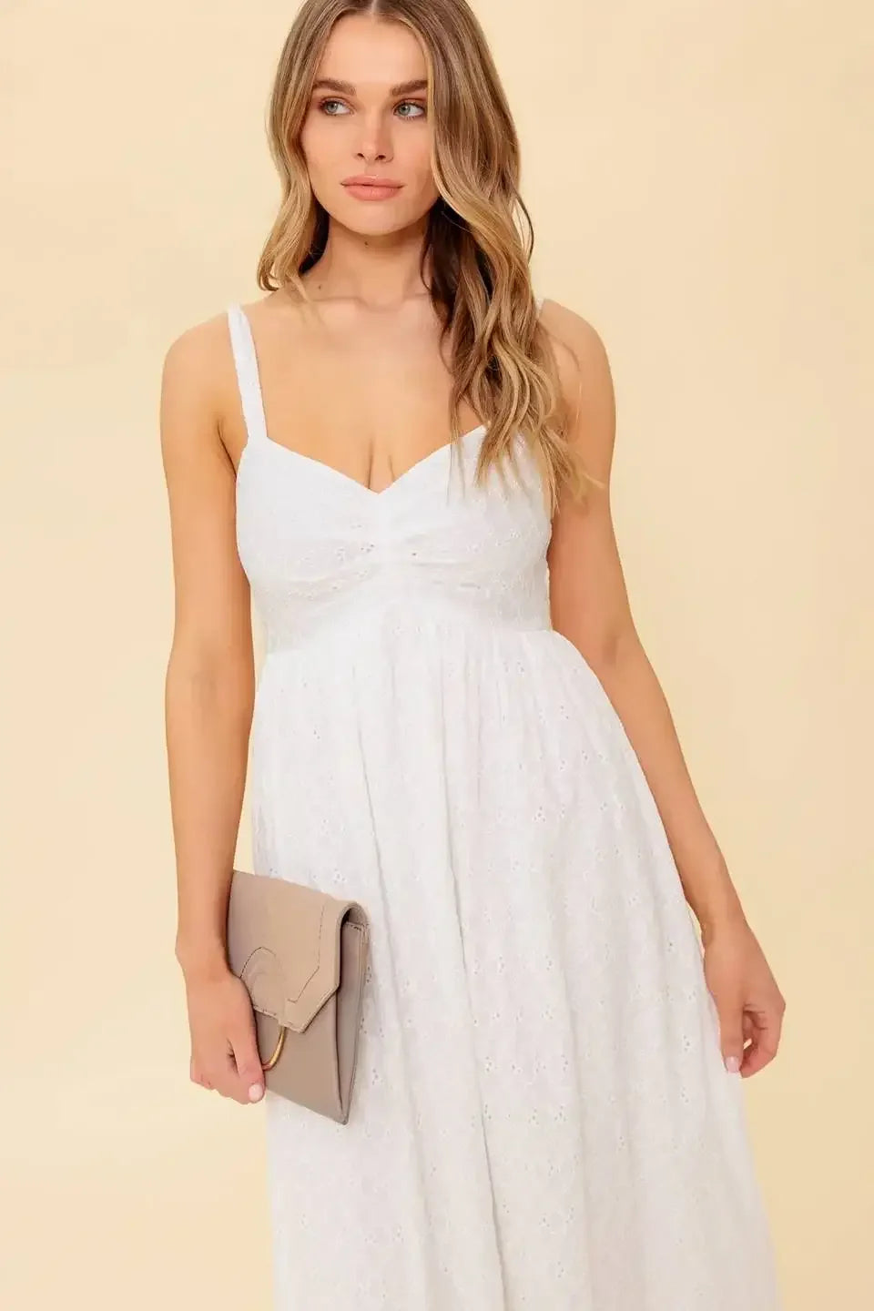 LOVE OF MINE - IVORY EYELET MIDI DRESS