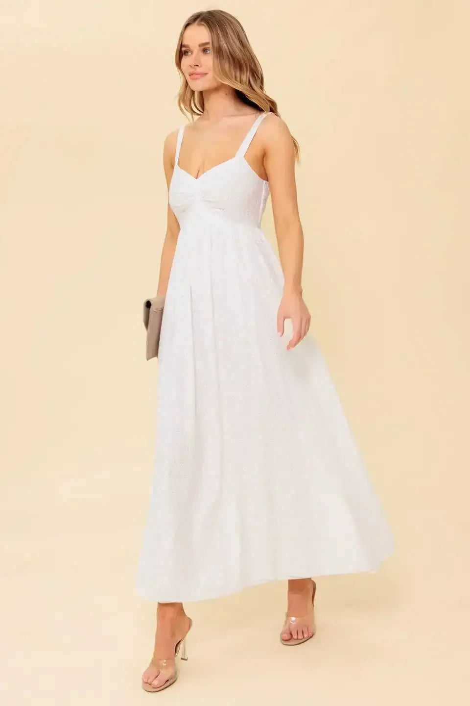 LOVE OF MINE - IVORY EYELET MIDI DRESS