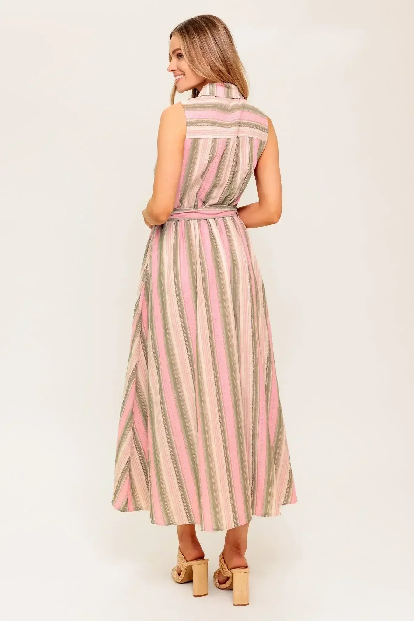 WINDSWEPT FIELDS MIDI DRESS - OLIVE