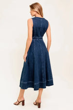 RAW BEAUTY - INDIGO SLEEVELESS DENIM DRESS