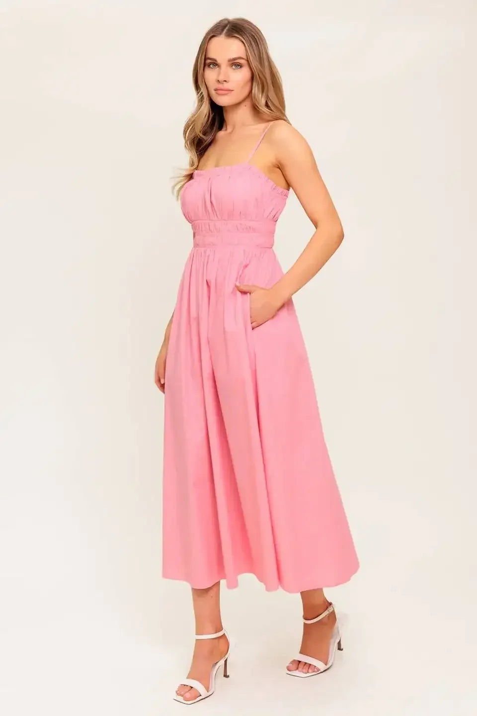 HEARTLAND SUNSET MIDI DRESS - PINK