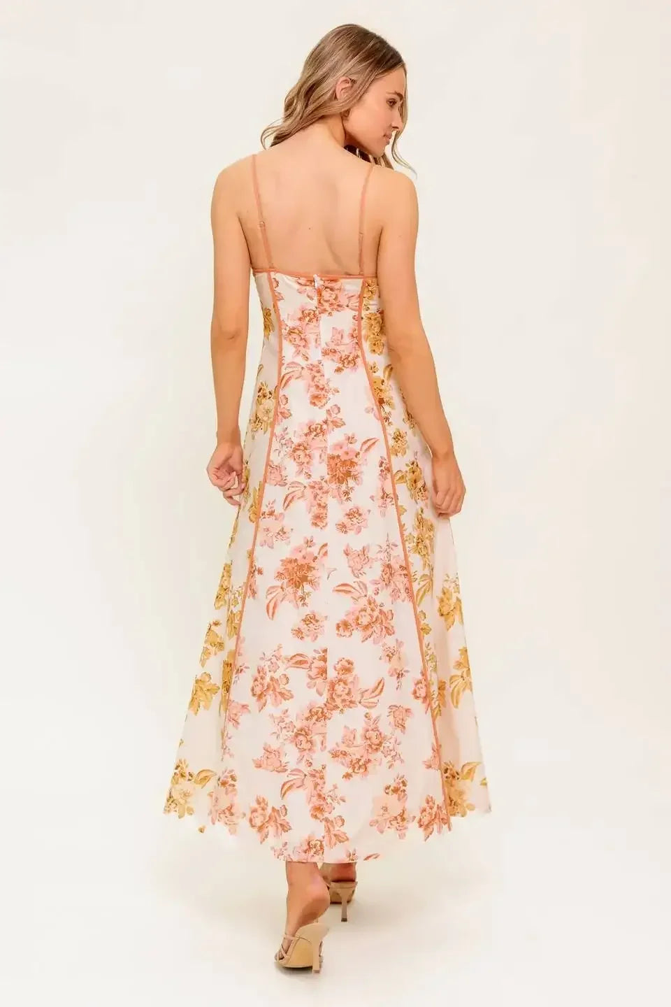 CARLYN MIDI DRESS - MUSTARD FLORAL