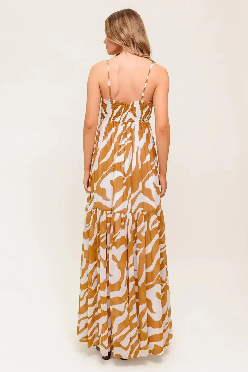 CAMMIE ZEBRA PRINT MAXI DRESS