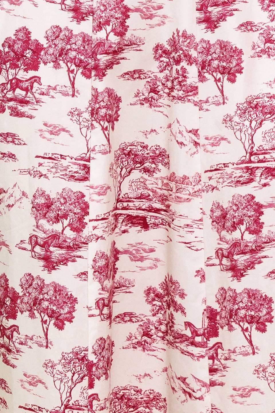 RASPBERRY ROSÉ TOILE MIDI DRESS - BERRY