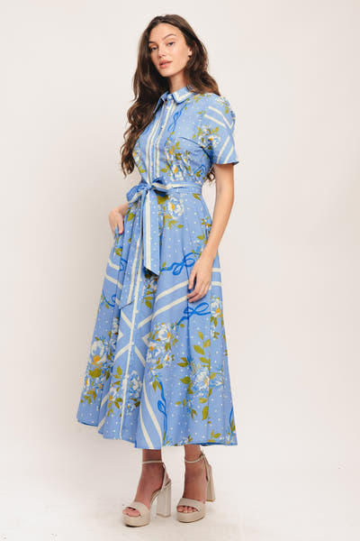 SWEET SOPHISTICATE SHORT SLEEVE MIDI DRESS - FINAL SALE