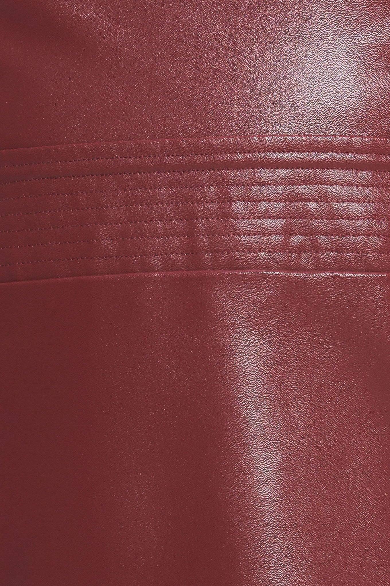 RUNWAY TREND FAUX LEATHER MIDI DRESS - BURGUNDY