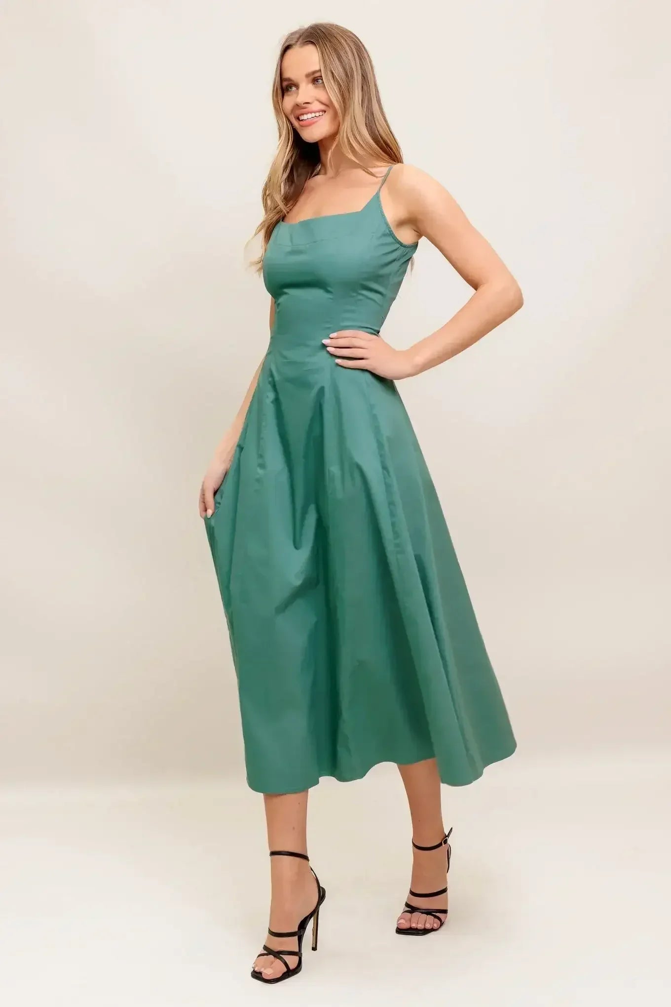 VIOLA VERDE ELEGANTE MIDI DRESS