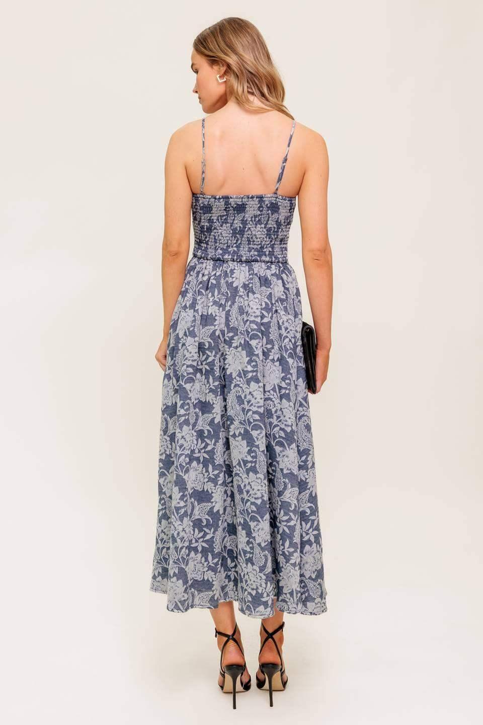 ORDINARY IS OVERRATED DENIM BLUE MIDI DRESS