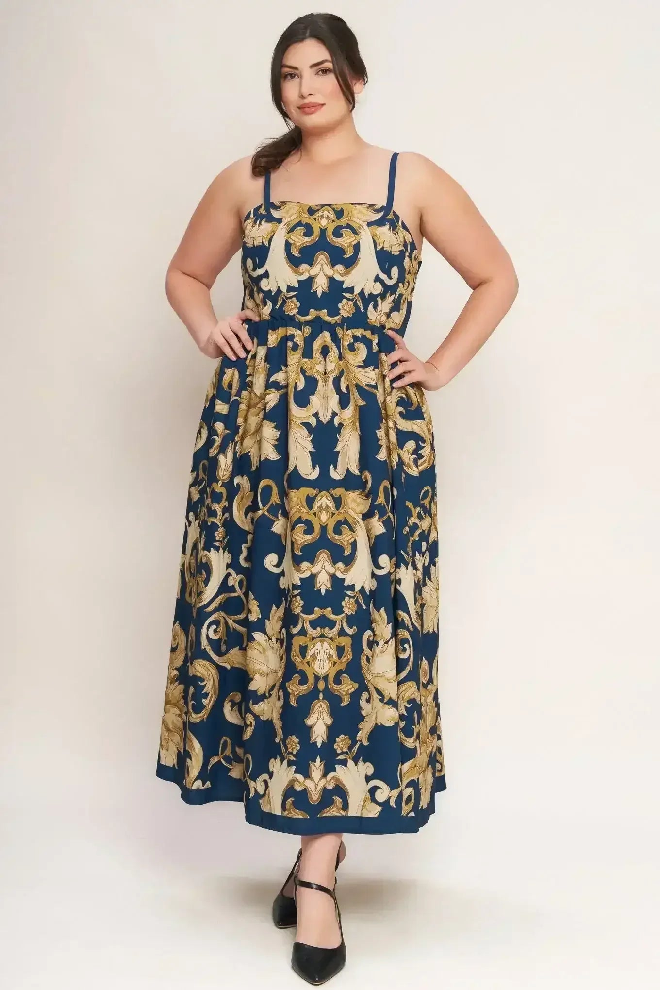 IMPERIAL BLOOM BLUE MIDI DRESS