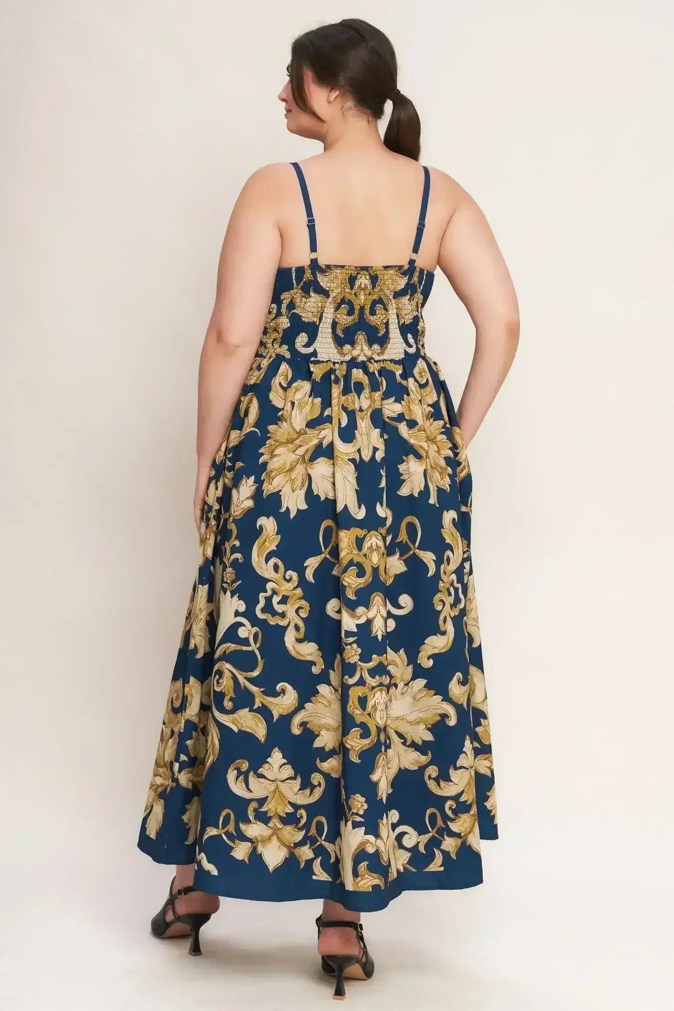 IMPERIAL BLOOM BLUE MIDI DRESS