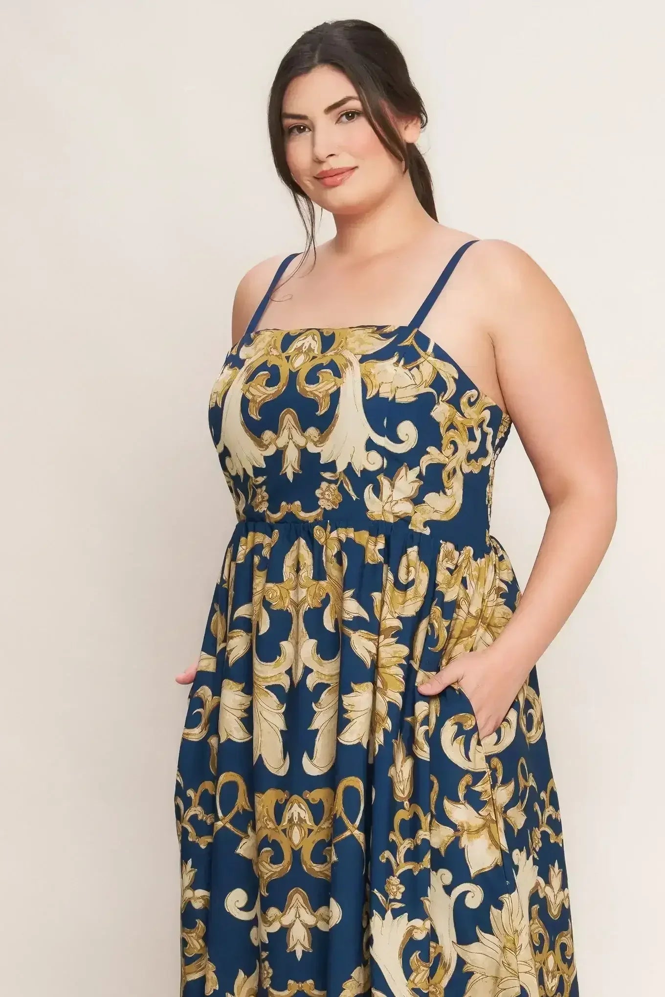 IMPERIAL BLOOM BLUE MIDI DRESS