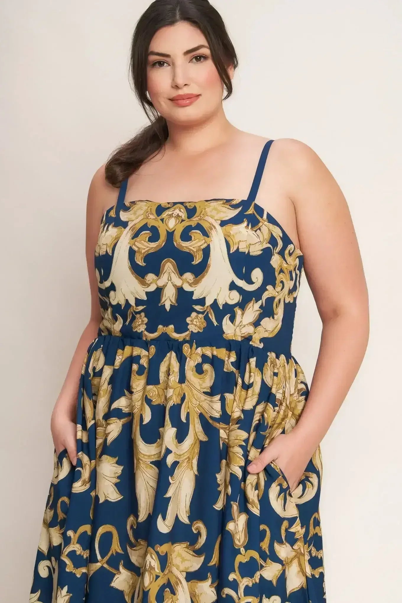 IMPERIAL BLOOM BLUE MIDI DRESS