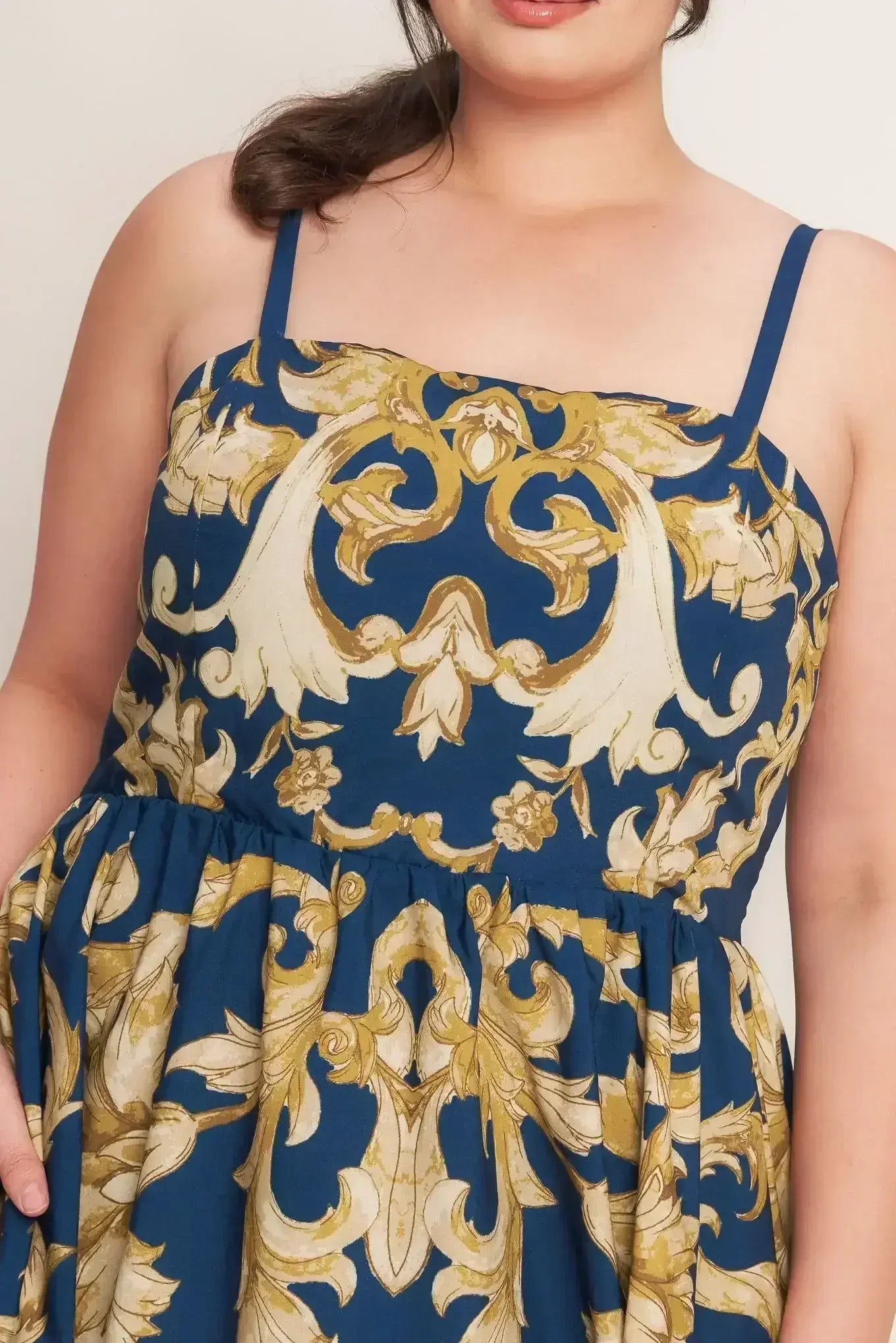 IMPERIAL BLOOM BLUE MIDI DRESS