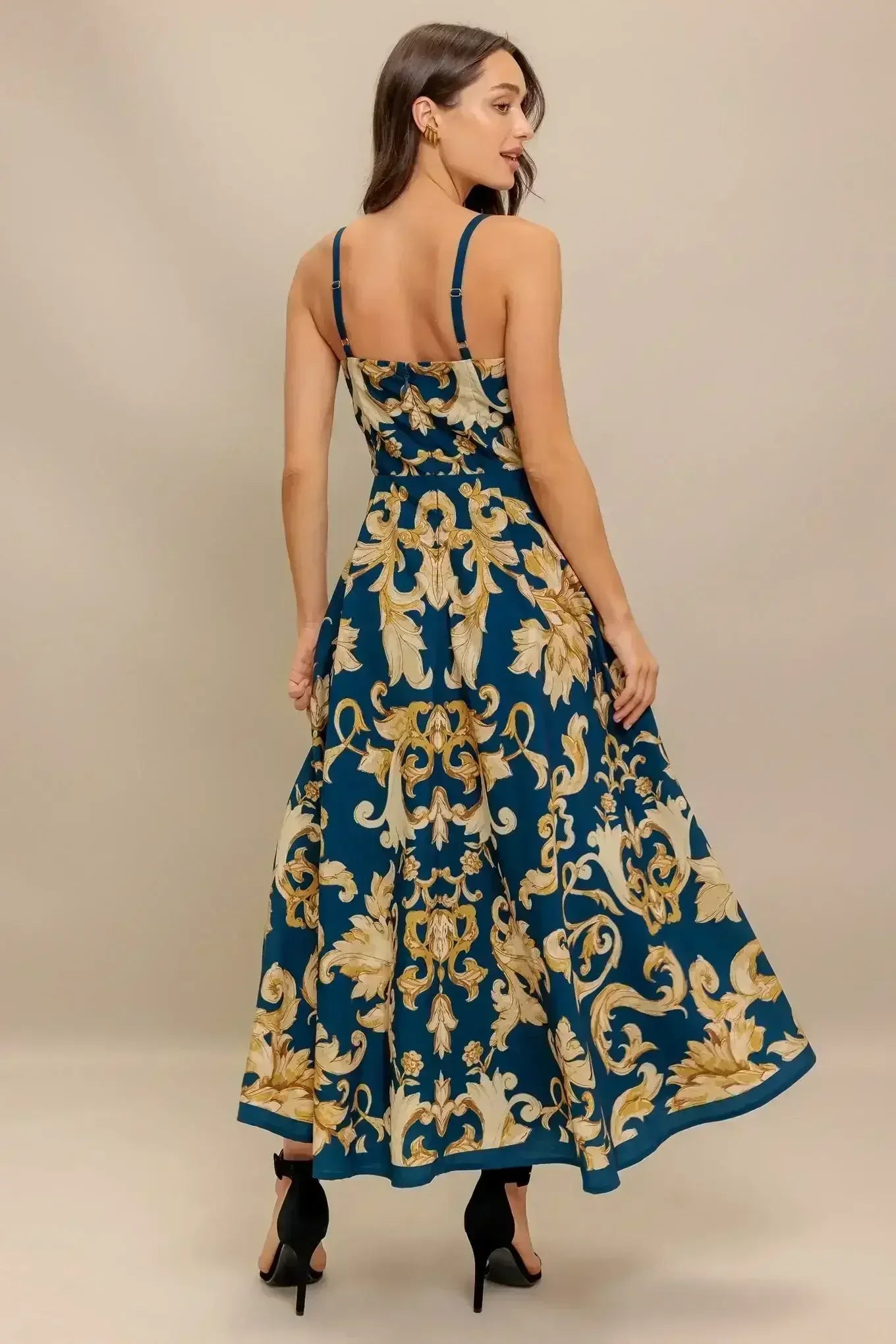 IMPERIAL BLOOM BLUE MIDI DRESS