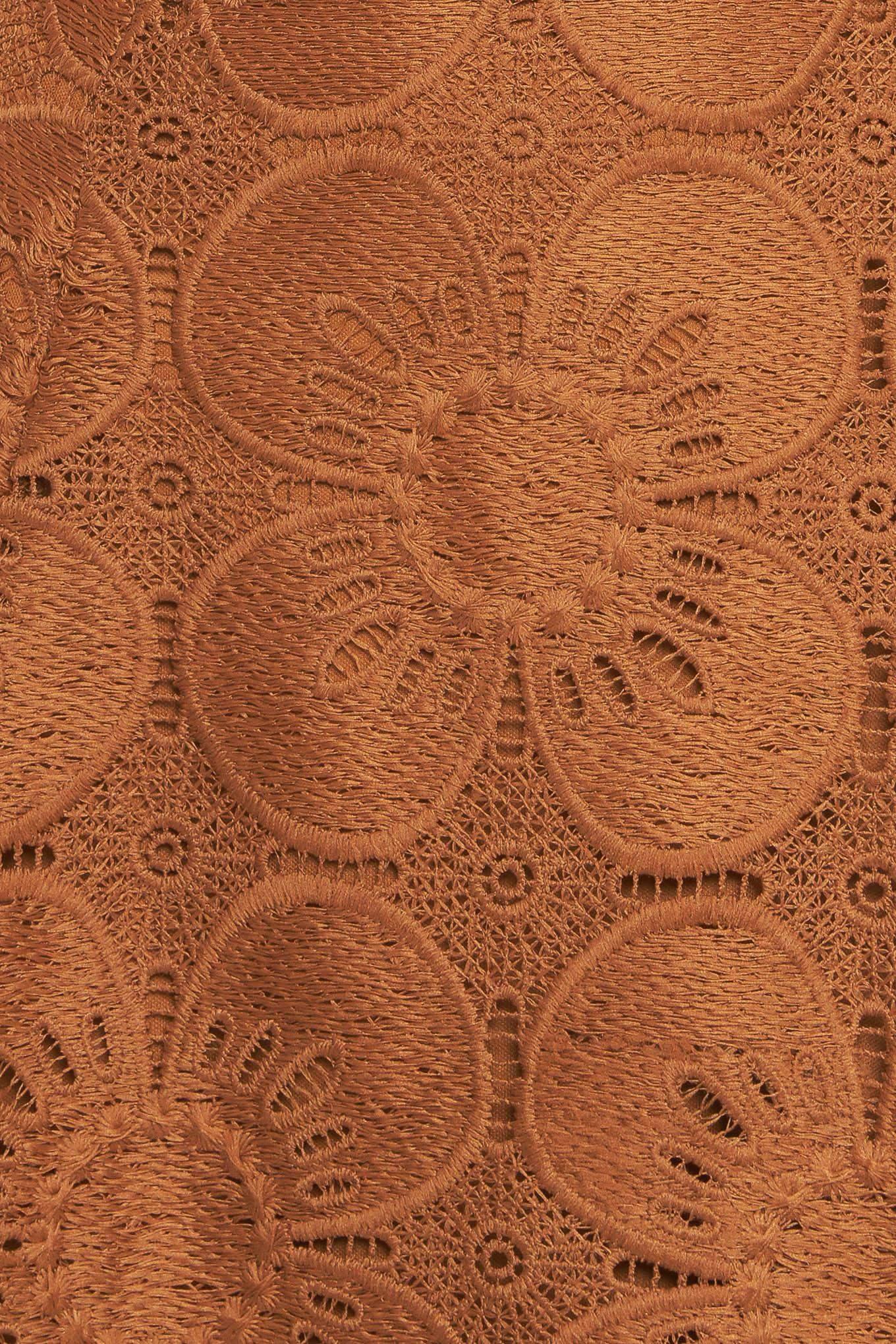 AUTUMN BLOOM LACE MINI DRESS - BROWN