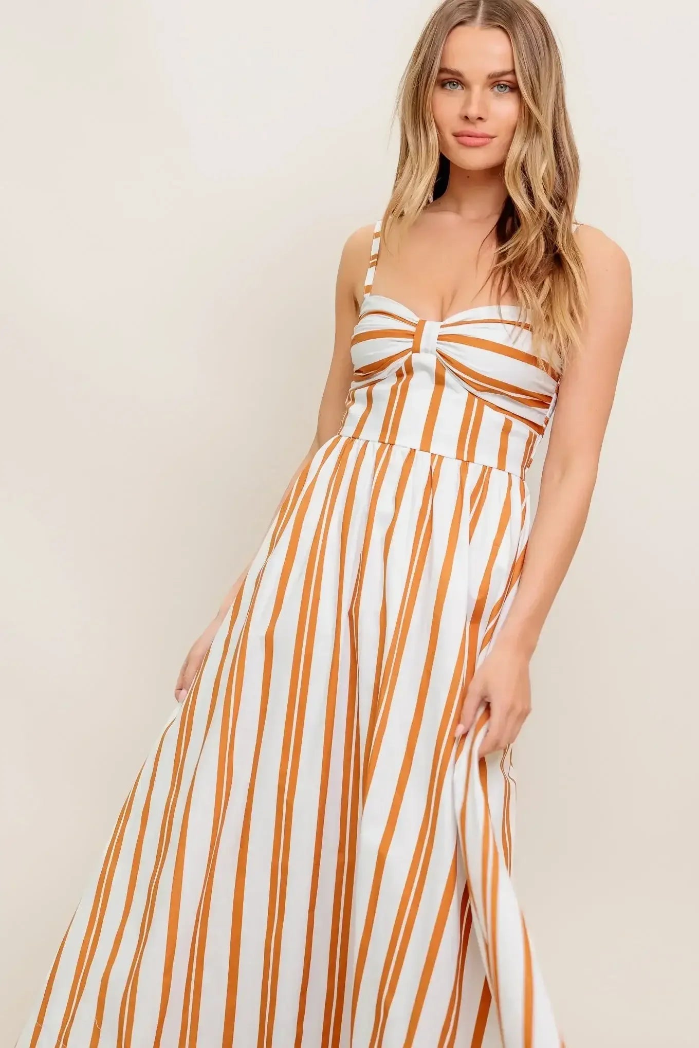 MARIGOLD MIDI DRESS - SWEETHEART STRIPED DRESS