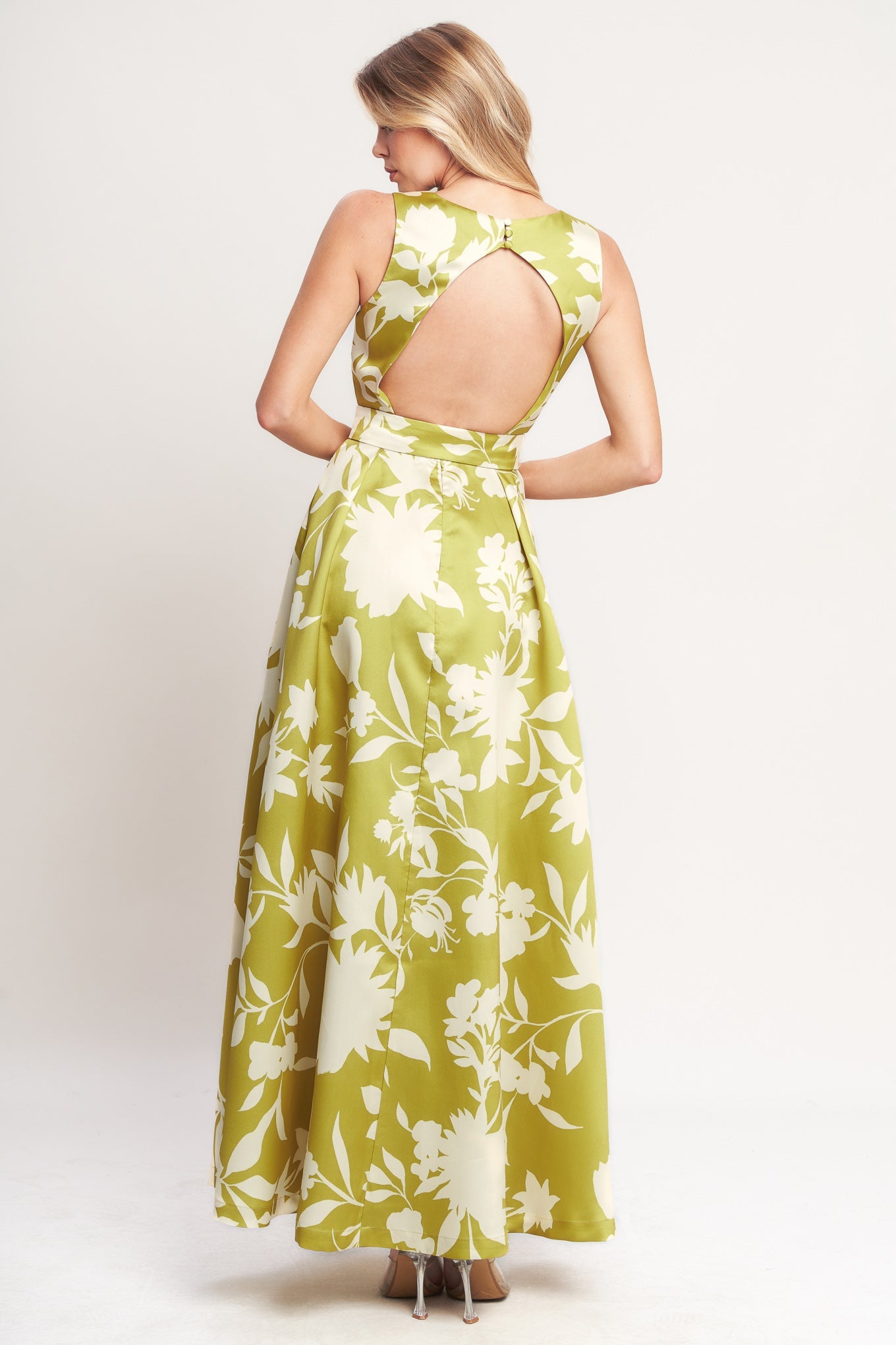 LIME FLORAL MAXI DRESS