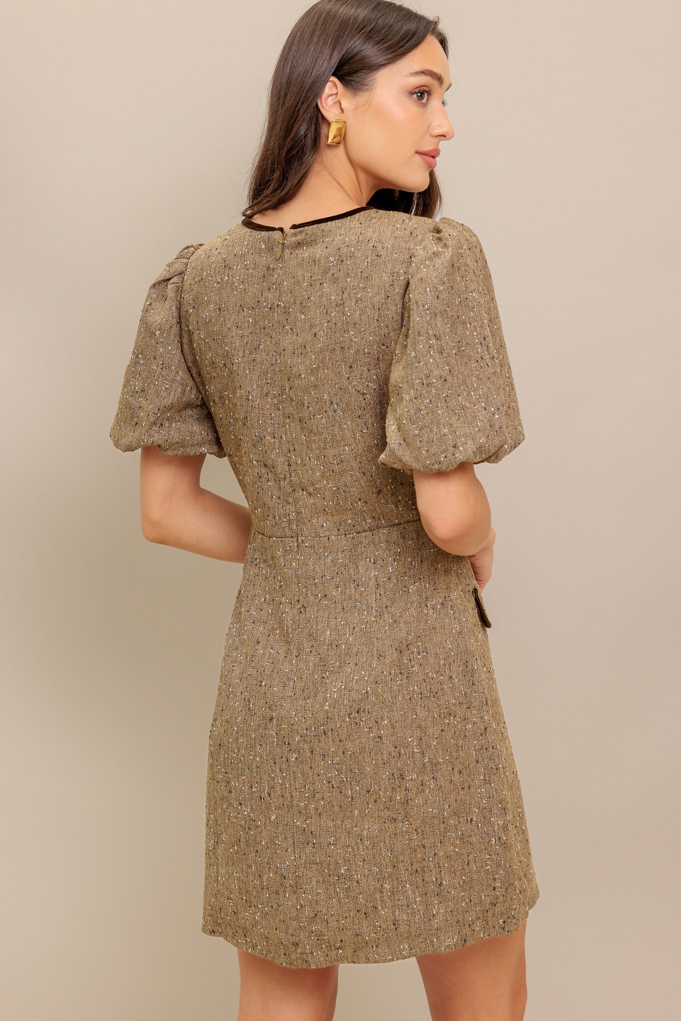 MADEMOISELLE MODE TWEED MINI DRESS