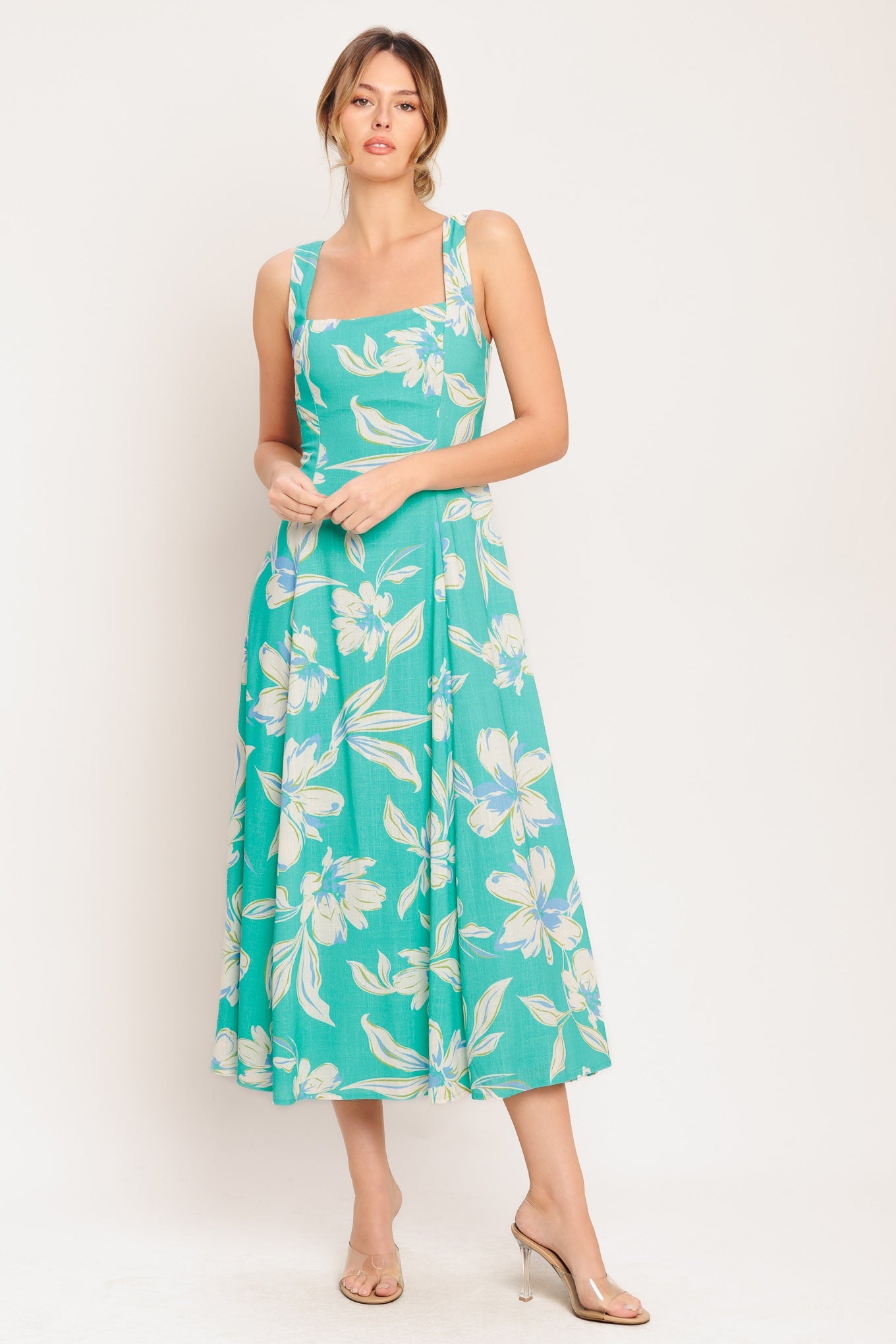 AQUA DAYDREAMS MIDI DRESS- FINAL SALE