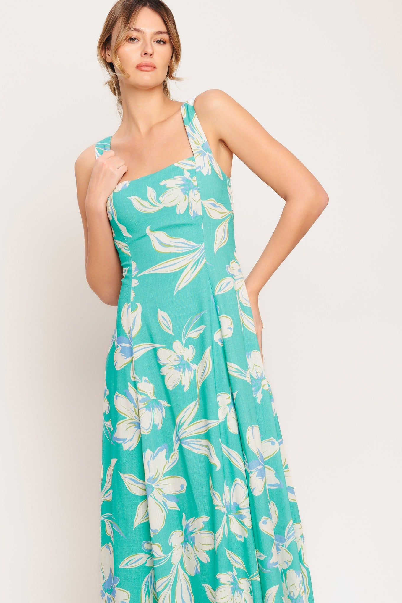 AQUA DAYDREAMS MIDI DRESS- FINAL SALE