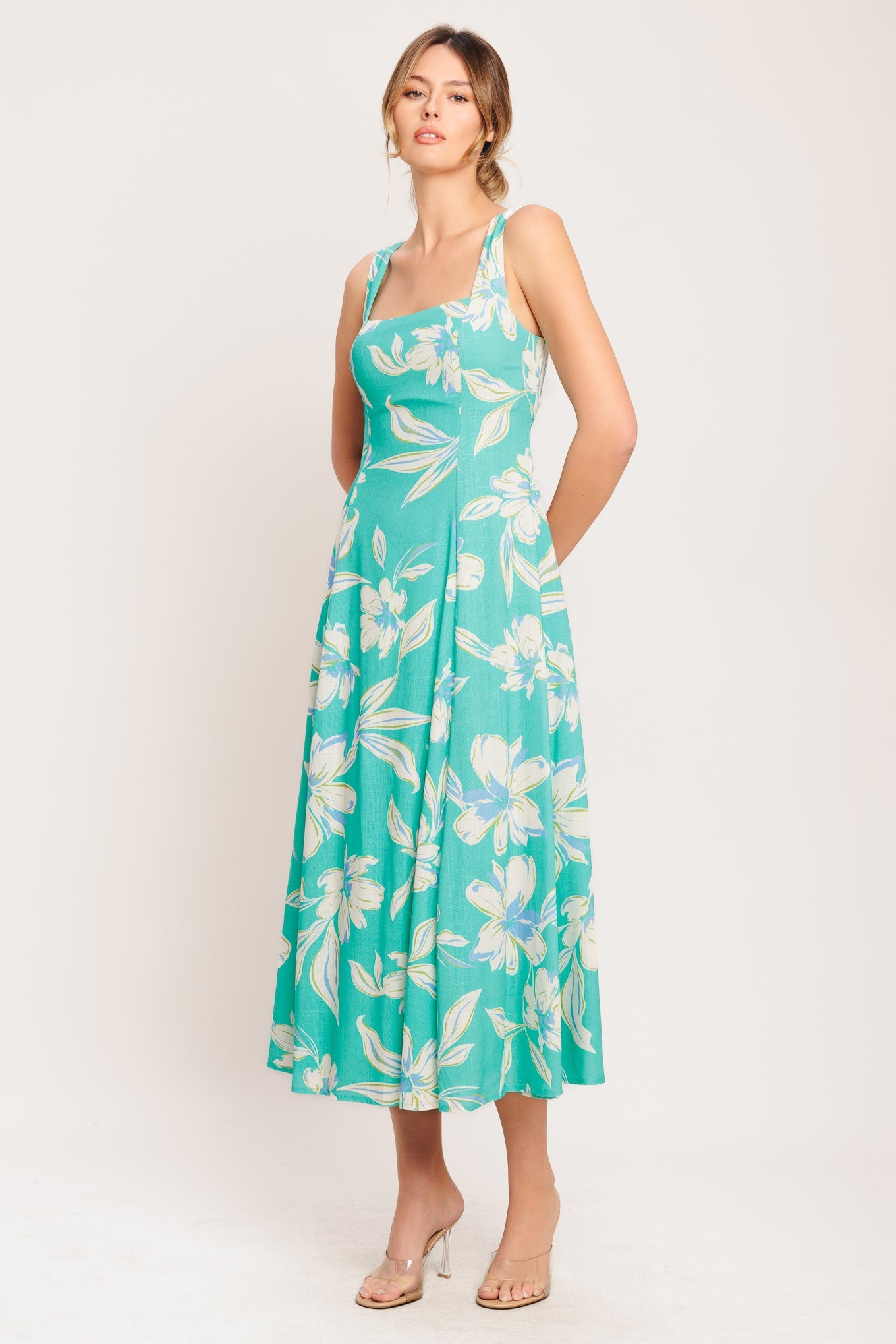 AQUA DAYDREAMS MIDI DRESS- FINAL SALE