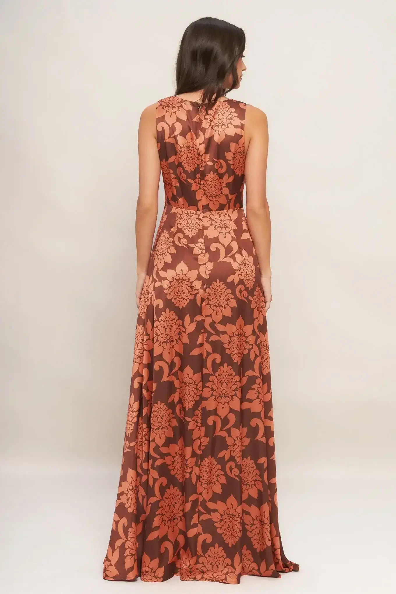 AURORA FLEUR BROWN MAXI DRESS