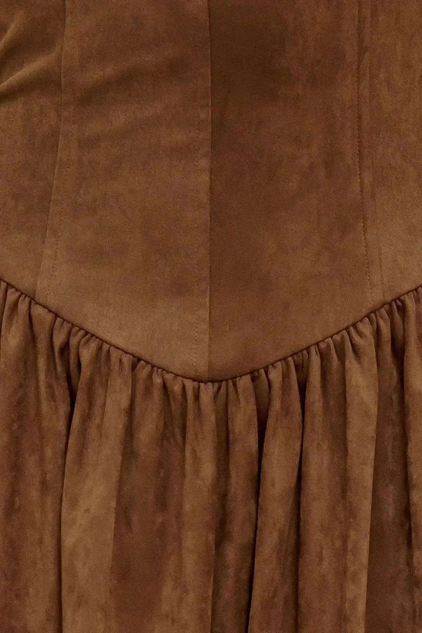 Brown strapless dress