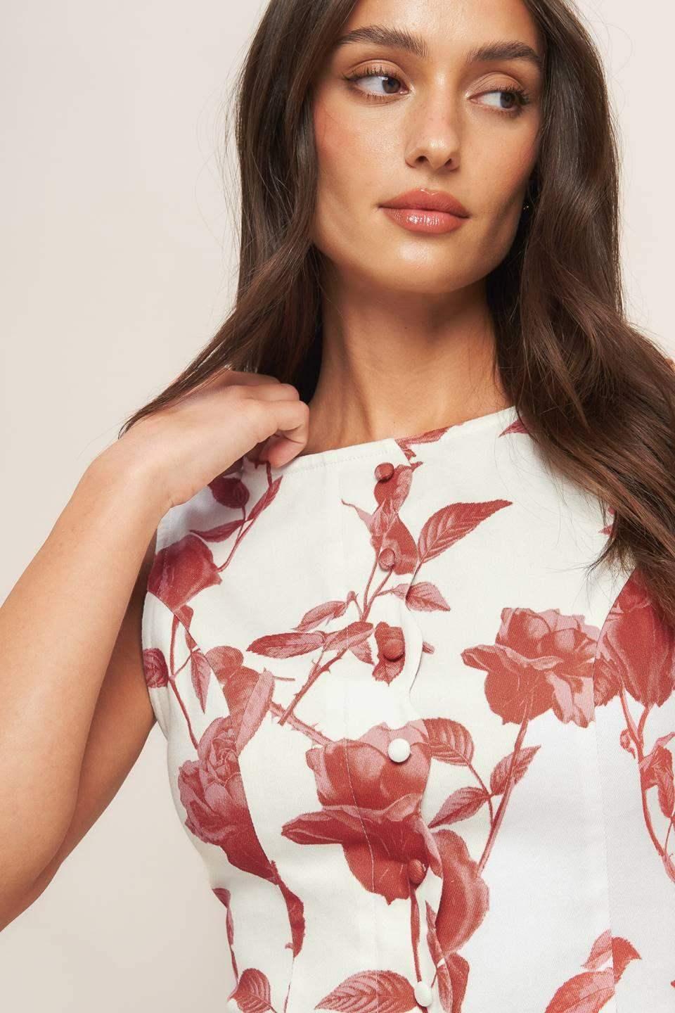 ROMA FLORAL MIDI DRESS