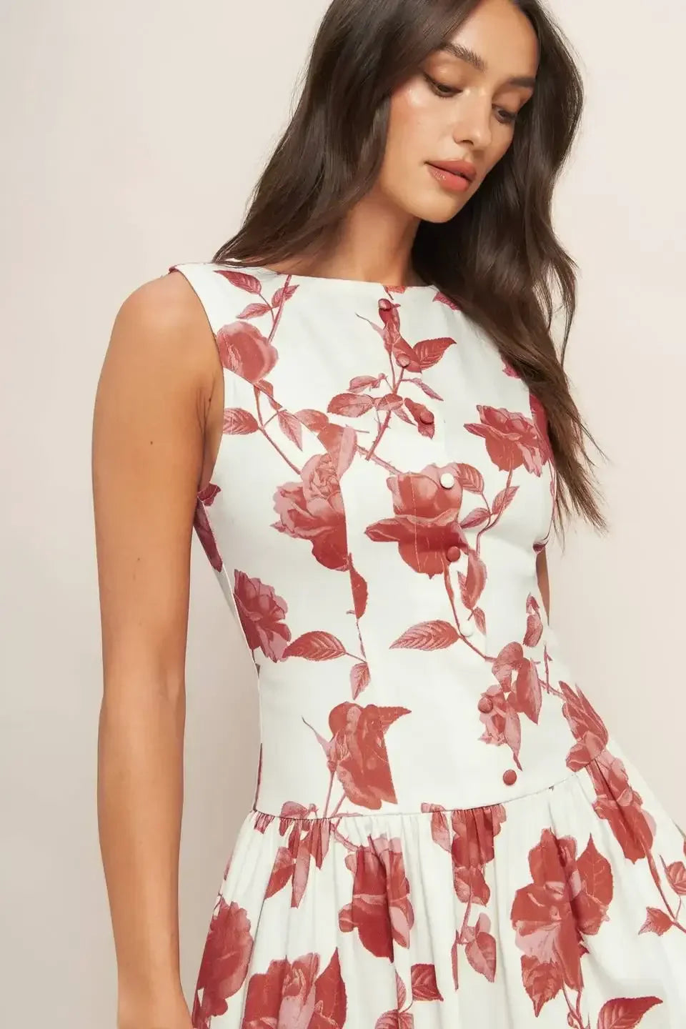 ROMA FLORAL MIDI DRESS