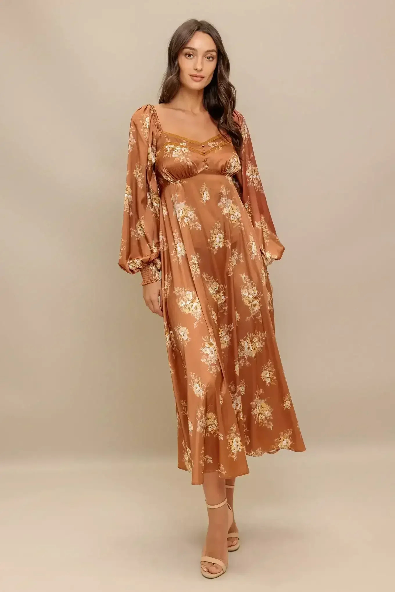 CARMELA MIDI DRESS - BRONZE