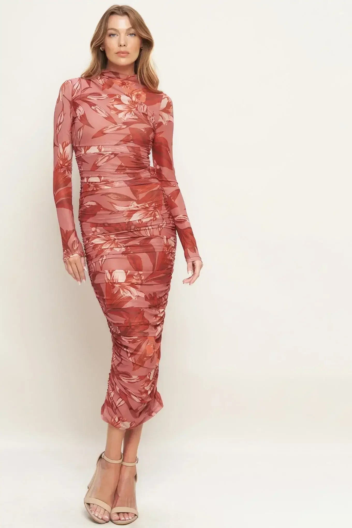 INSTA WORTHY SIENNA POWER MESH MIDI DRESS - FINAL SALE