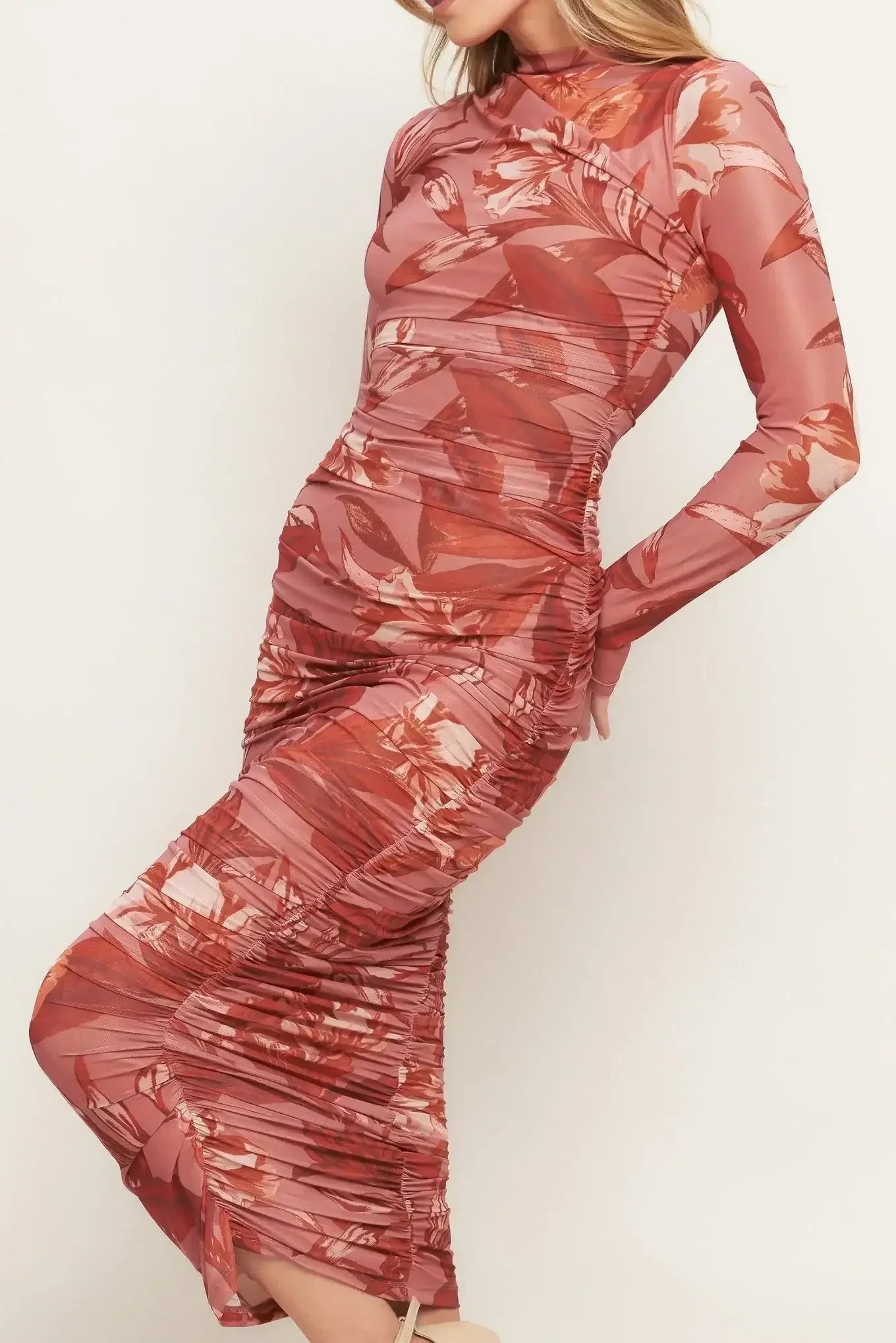 INSTA WORTHY SIENNA POWER MESH MIDI DRESS - FINAL SALE