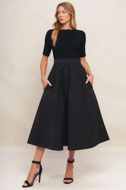 EVENING GRACE MIDI DRESS - BLACK - FINAL SALE
