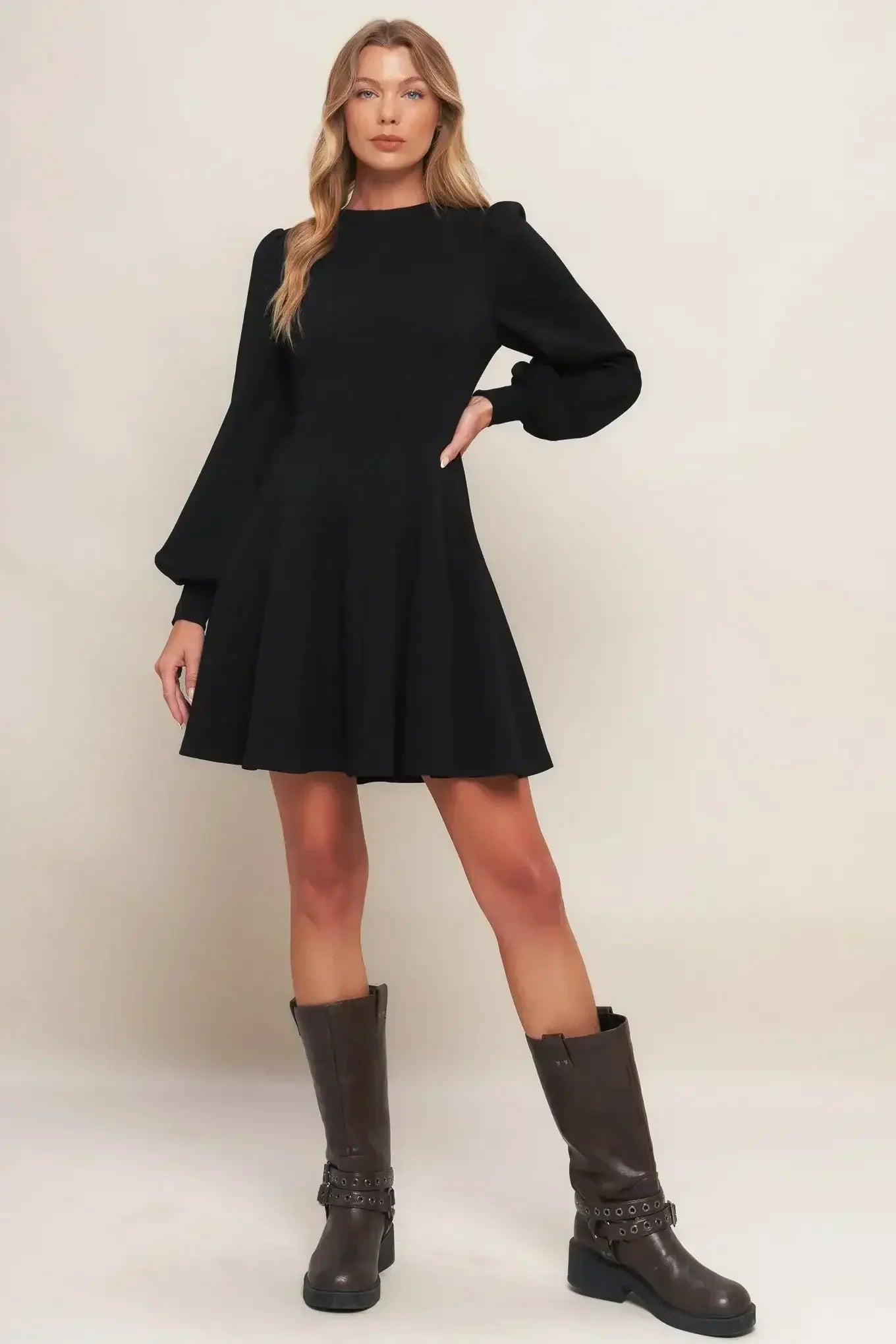 BLACK SWAN HEAVY KNIT MINI DRESS - FINAL SALE