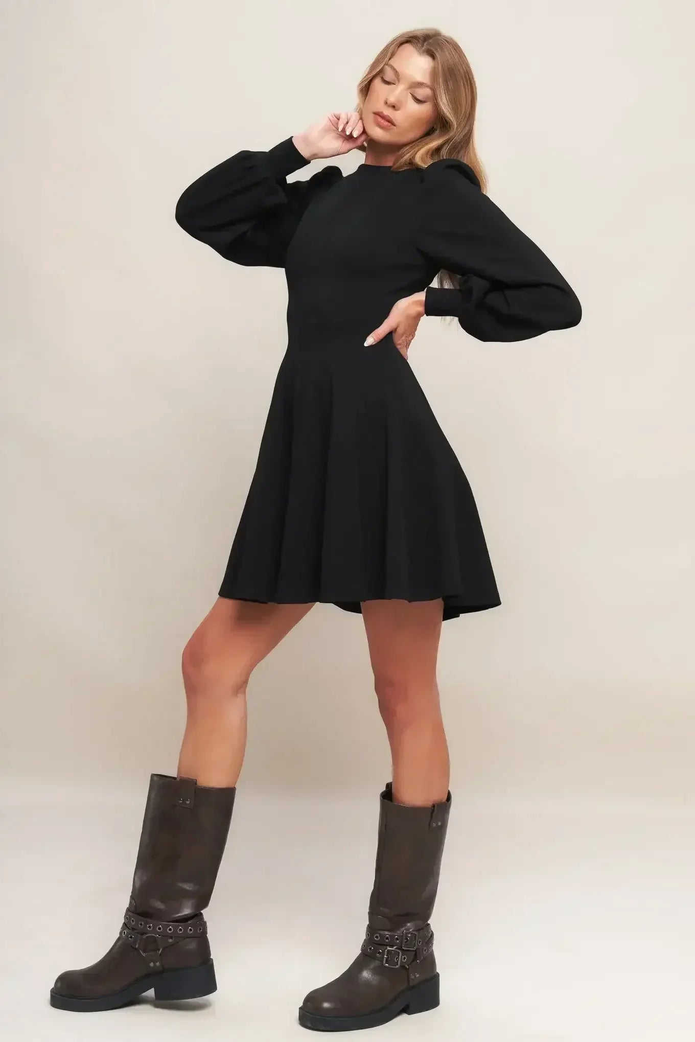 BLACK SWAN HEAVY KNIT MINI DRESS - FINAL SALE