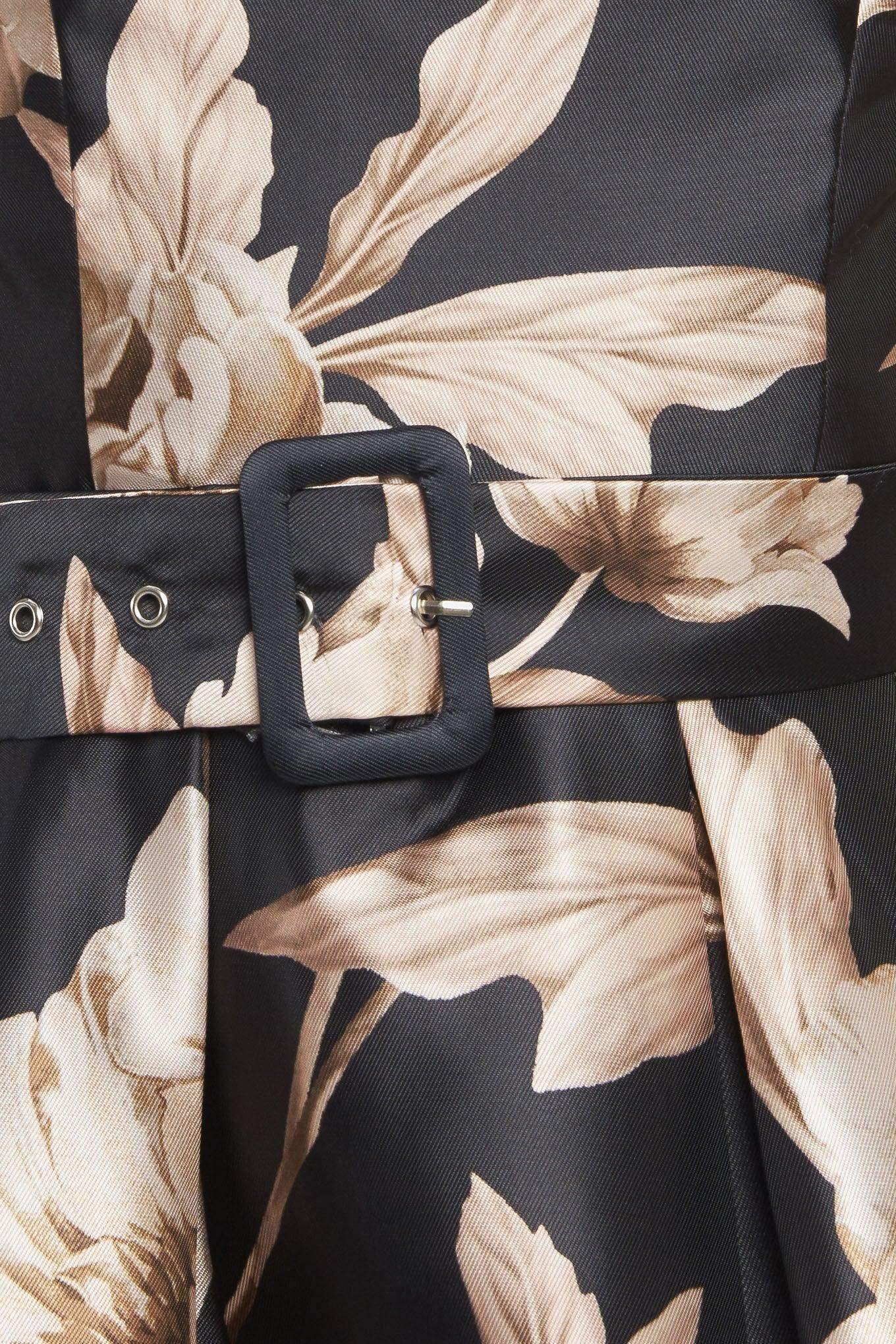 MOONBEAM BLOSSOM MIDI DRESS - BLACK - FINAL SALE