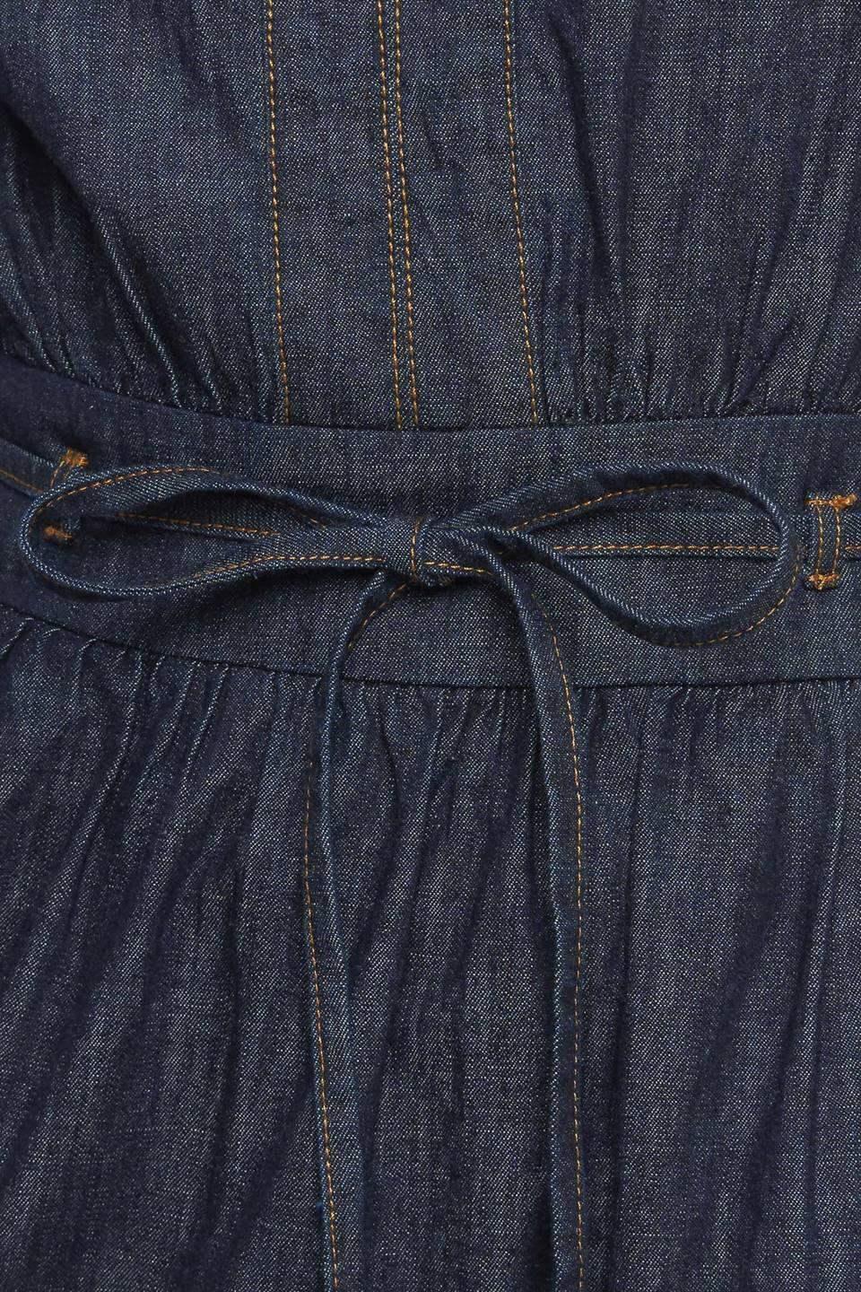 POWER DENIM GODDESS DARK INDIGO MIDI DRESS