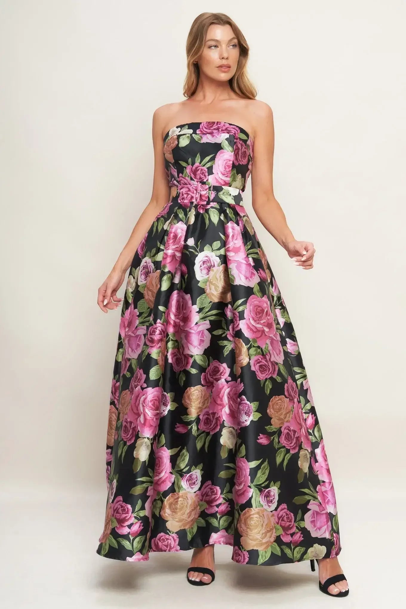 GLAMOUR GARDEN FLORAL MAXI DRESS