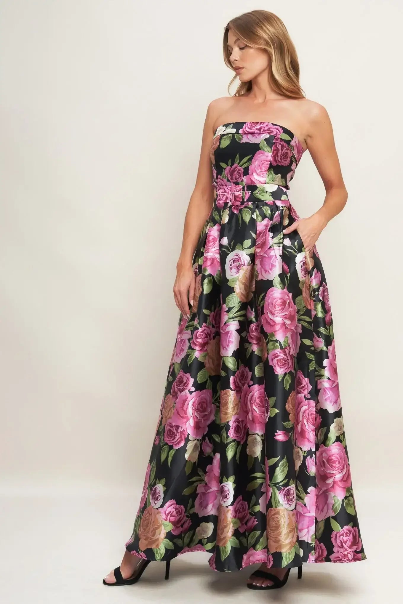 GLAMOUR GARDEN FLORAL MAXI DRESS