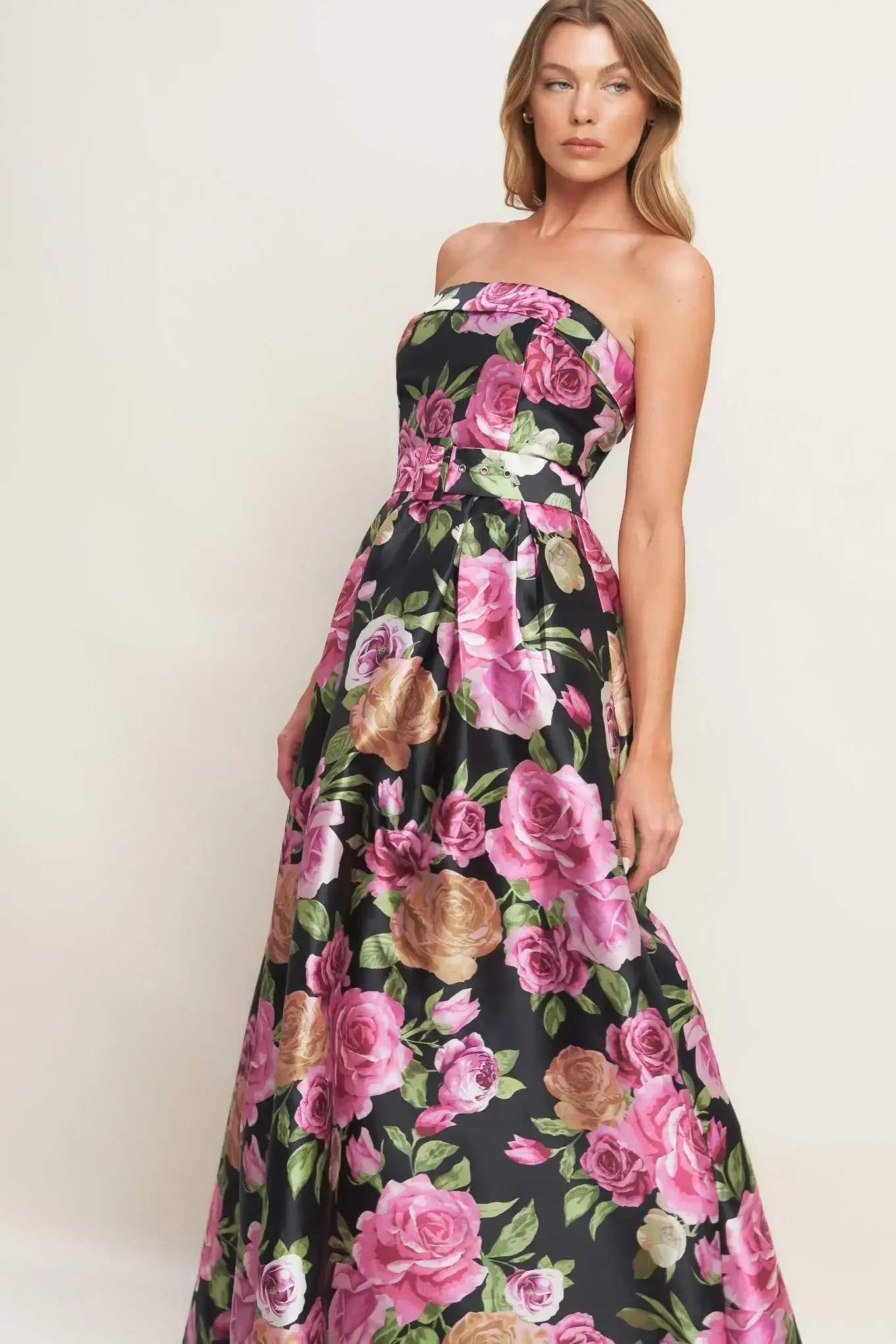 GLAMOUR GARDEN FLORAL MAXI DRESS
