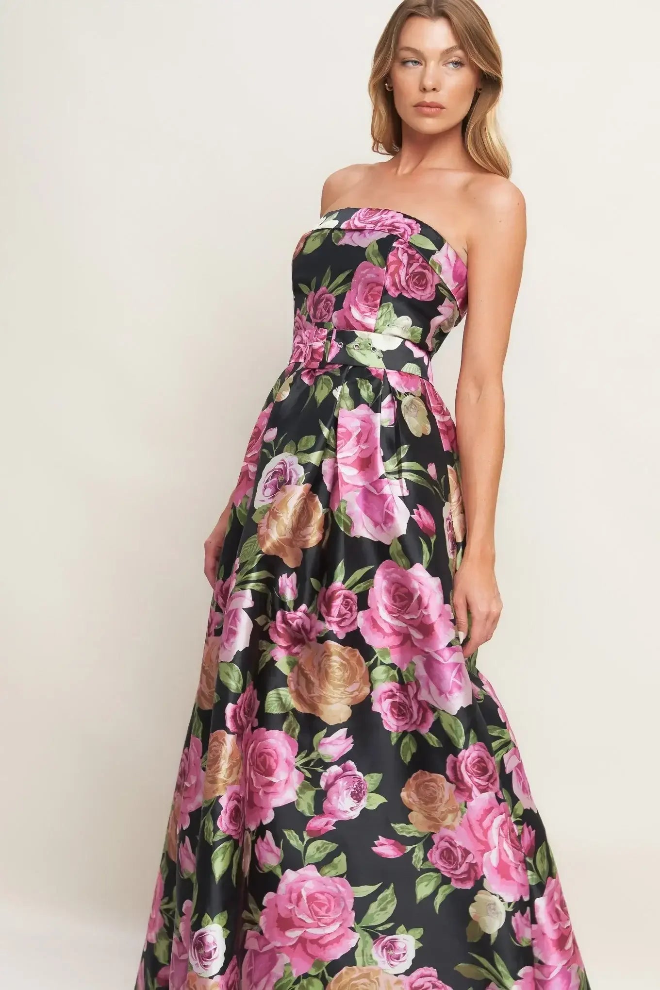 GLAMOUR GARDEN FLORAL MAXI DRESS