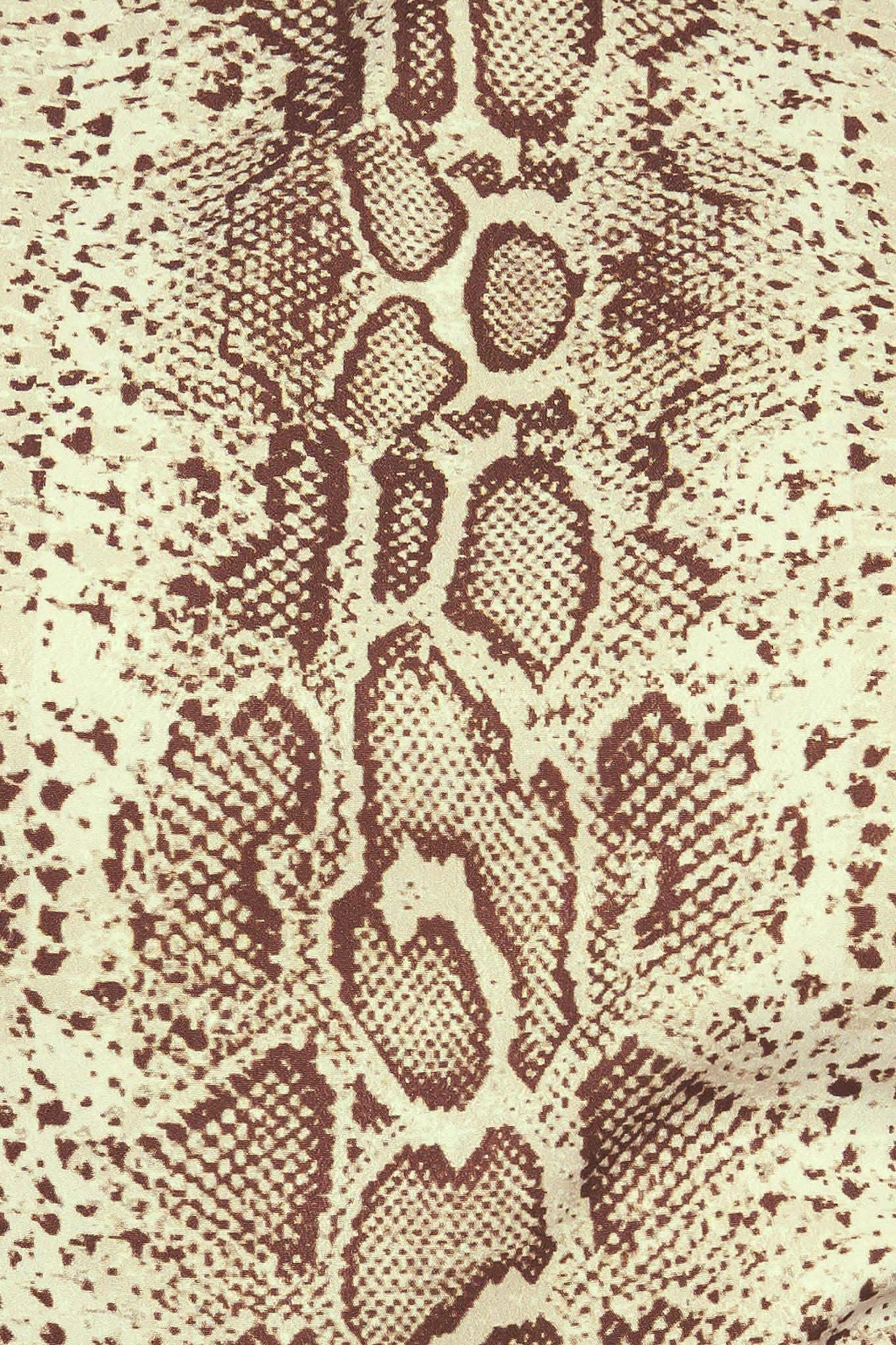 SNAKE PRINT BROWN MIDI DRESS