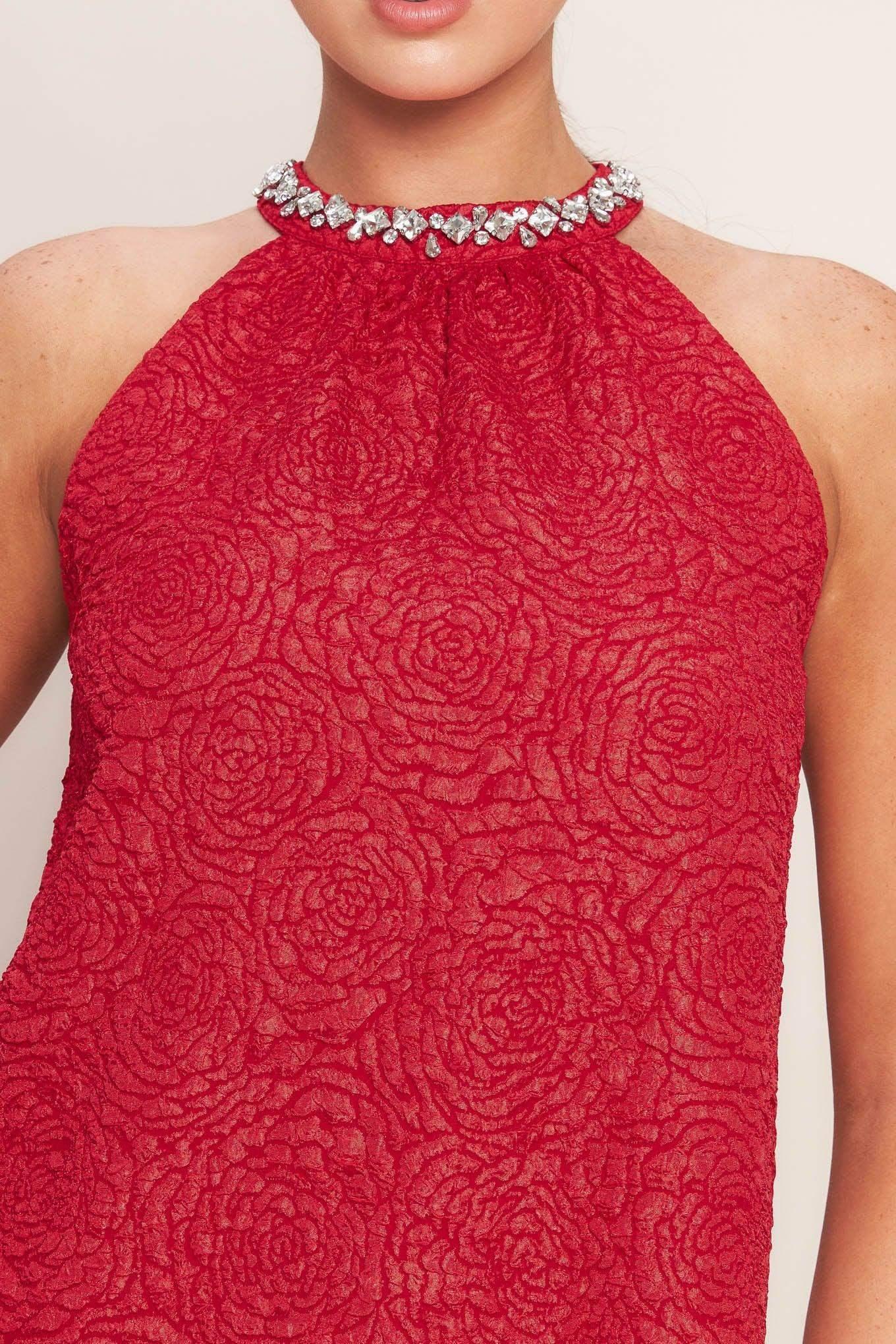 Red lace dress