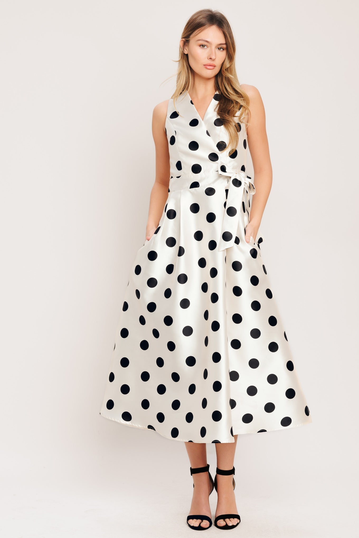 CAFÉ NOIR POLKA DOT MIDI DRESS