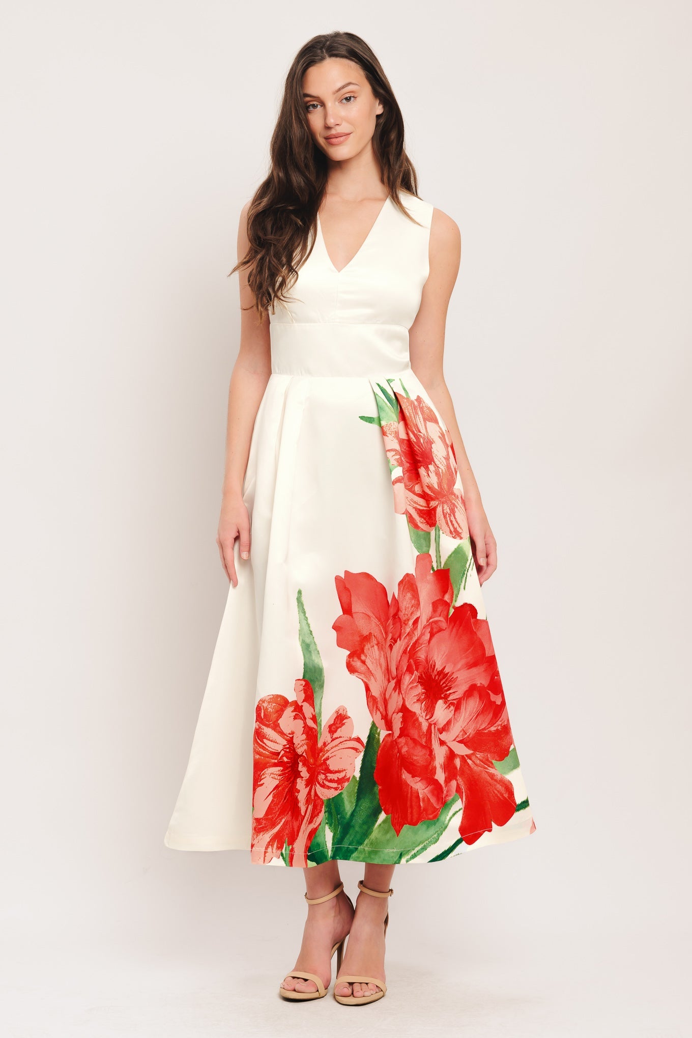 ROMANCE EDIT IVORY MIDI DRESS