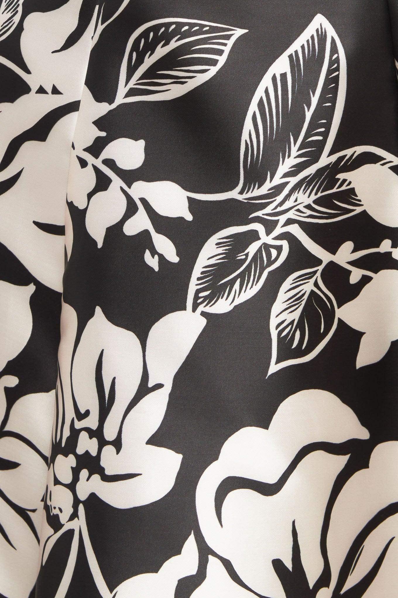 Strapless black and white floral dress